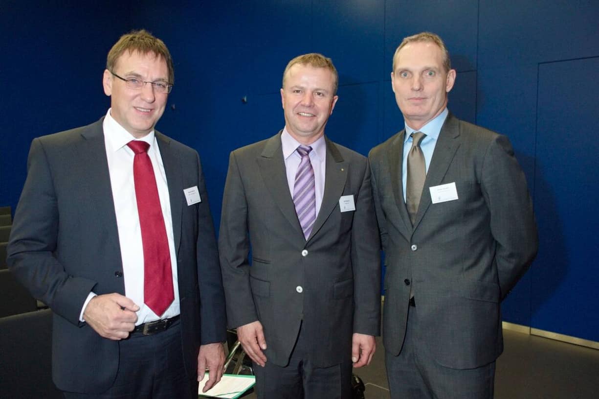 Die Referenten: Norbert Münzel, CEO, Rolic Technologies Ltd:; Willi Miesch, CEO, Medartis AG; Oliver Denzler, CEO, Neoperl Holding AG