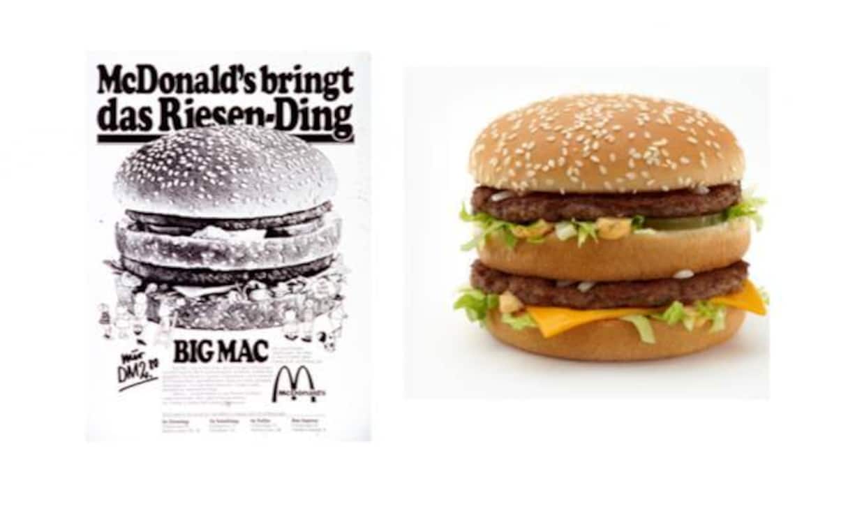 McDonald's erkennen viele am Big Mac. Schon 1973 wurde der grosse Hamburger auf Plakatwerbung in Szene gesetzt. Nun ist die Ikone auch ohne gelbes «M» identifizierbar – an Sesam, Käse und Gurke hat sich nichts geändert.McDonald's