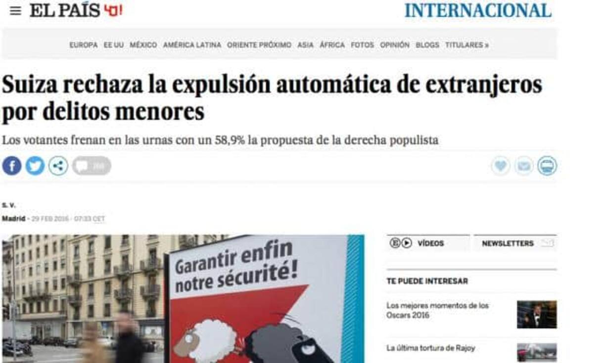 ...ebenso berichtet das spanische Traditionsblatt «El Pais».  Bilder: Screenshots