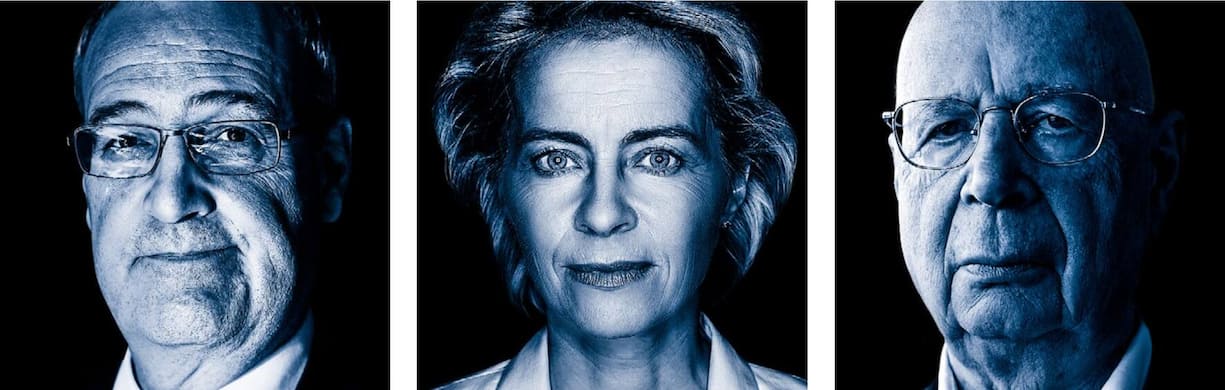 Guy Parmelin fordert verantwortungsvolle Firmen, Ursula von der Leyen einen «Green New Deal», Klaus Schwab den Fokus auf die Stakeholder (v.l.).