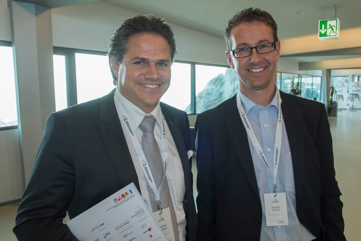 Rainer Roten, CEO, Schindler Aufzüge AG; André Marti, Wirtschaftsförderung Luzern