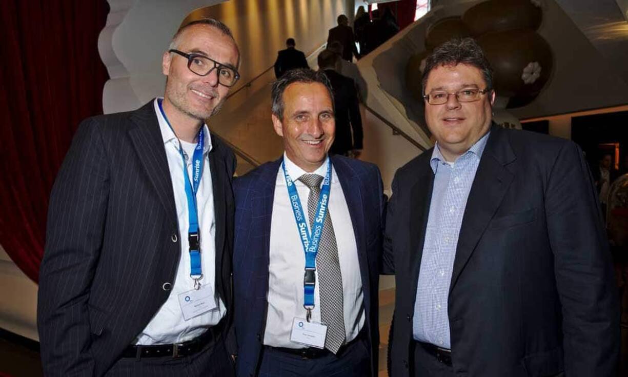 Markus Naef, CCO, Sunrise Communications AG;
Peter Schöpfer, Avaloq;
Oliver Stoldt, Veranstalter, digital economic forum