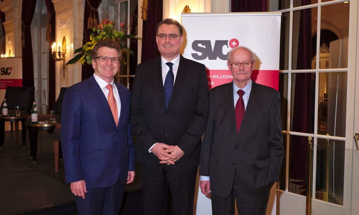 Hans-Ueli Müller, Präsident, SVC;
Thomas Jordan, Nationalbank-Präsident;
Ernst Baltensperger, Professor emeritus