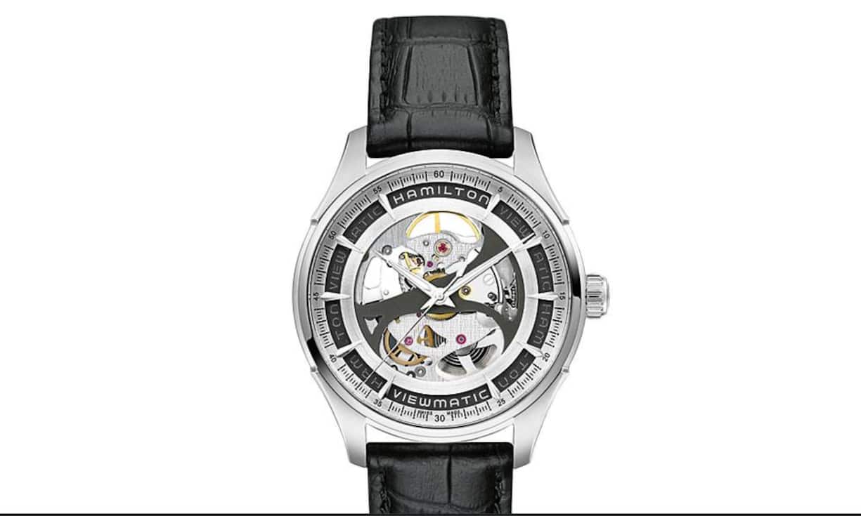Durchgestartet: Hamilton verblüfft immer wieder mit kreativen Leistungen zu kulanten Tarifen. Die jungen Macher um Sylvain Dolla und Alexandre Gannac haben eben nicht nur Ideen – sie setzen sie auch um. Etwa mit der Jazzmaster Viewmatic Skeleton für sie und ihn zum Einheitstarif. Hamilton Jazzmaster Viewmatic Skeleton Gent, 1115 Franken.