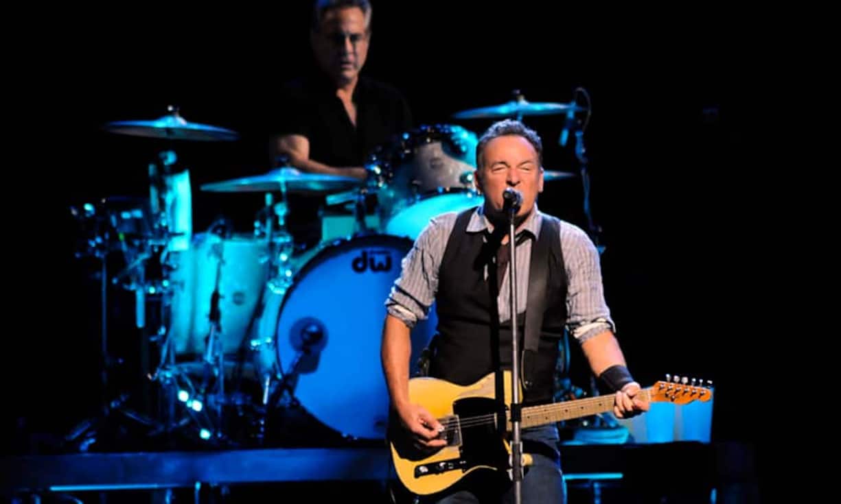 Bruce Springsteen trat mit seiner E-Street-Band auf. Der «Boss» stammt ursprünglich aus dem schwer beschädigten New Jersey.