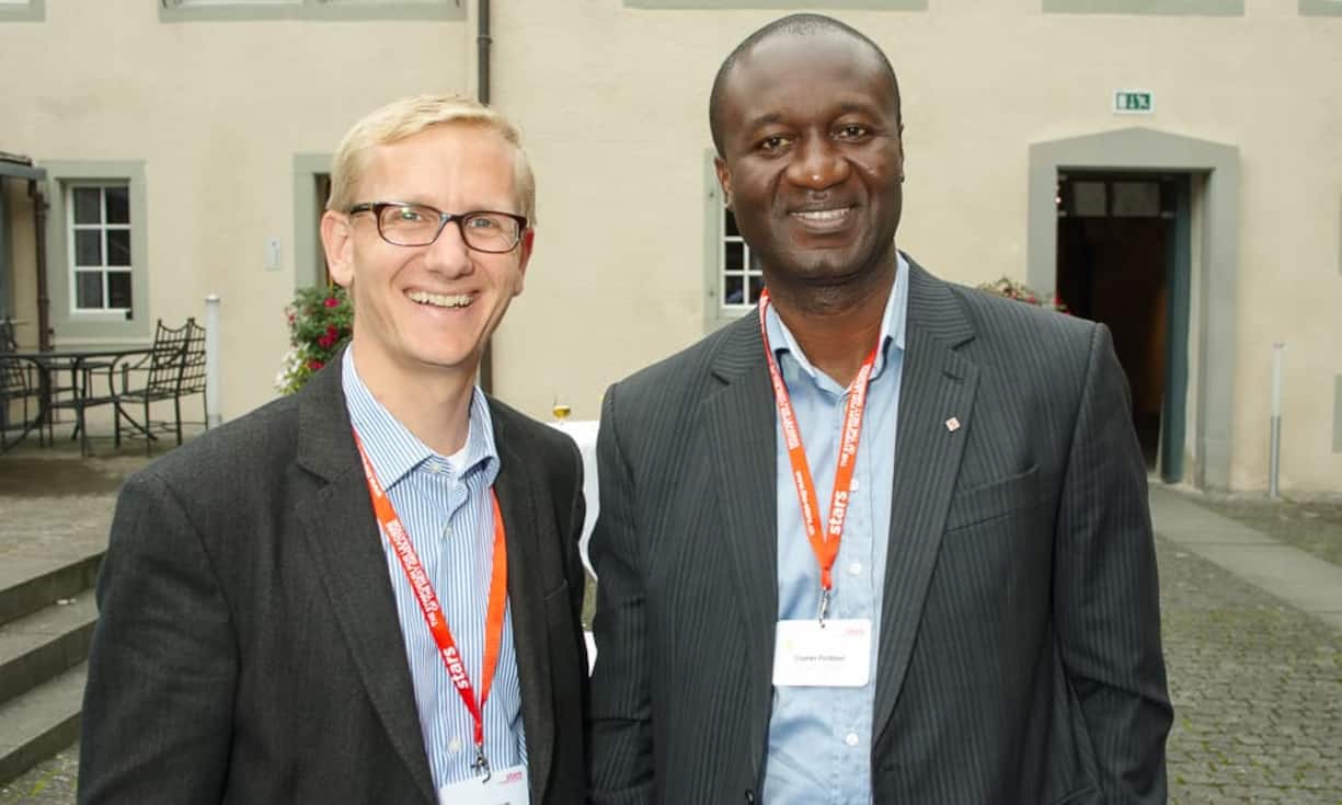 Jens von Lackum, Senior Vice President, Aesculap AG; Charles Fordjour, Project Leader Roche Africa Project, Roche