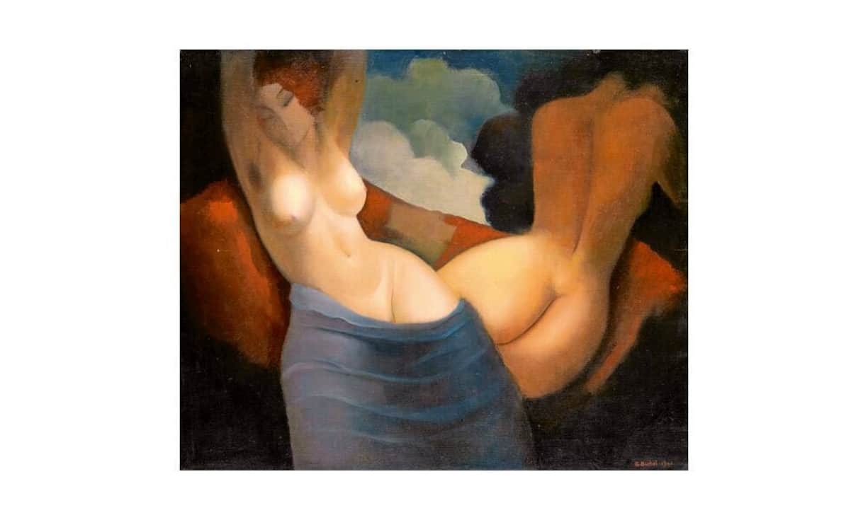 Zwei weibliche Akte, Galerie Fischer Auktionen, Luzern
Einen besonders starken Auftritt an den Kunstund Antiquitätenauktionen vom 26. bis 28. November bei Fischer in Luzern haben international bekannte Schweizer Künstler. Von herausragenden Werken des 19. Jh., z. B. von Johann Gottfried Steffan («Bergsee bei untergehender Sonne», 1897, über moderne Werke von Gustave Louis Buchet («Zwei weibliche Akte», 1940, bis zu Werken von Jean Tinguely («Meta Harmonie als Theater Vorhang», 1990.