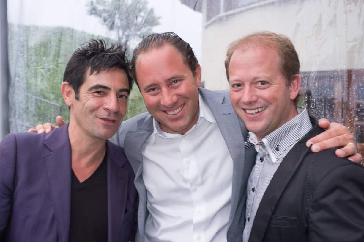 Schoscho Rufener, Eventmanager; Heinz E. Hunkeler, General Manager Grand Hotel Kronenhof Pontresina; Daniel Felber, Trompeter