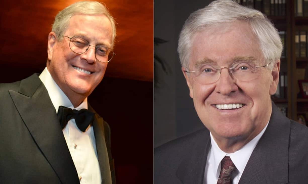 In der «Forbes»-Rangliste der reichsten US-Amerikaner teilen sich die Brüder David (l.) und Charles Koch Rang 4 - mit einem Vermögen von je 31 Milliarden Dollar. Sie stehen an der Spitze des US-Mischunternehmens Koch Industries. (Bilder: Bloomberg)