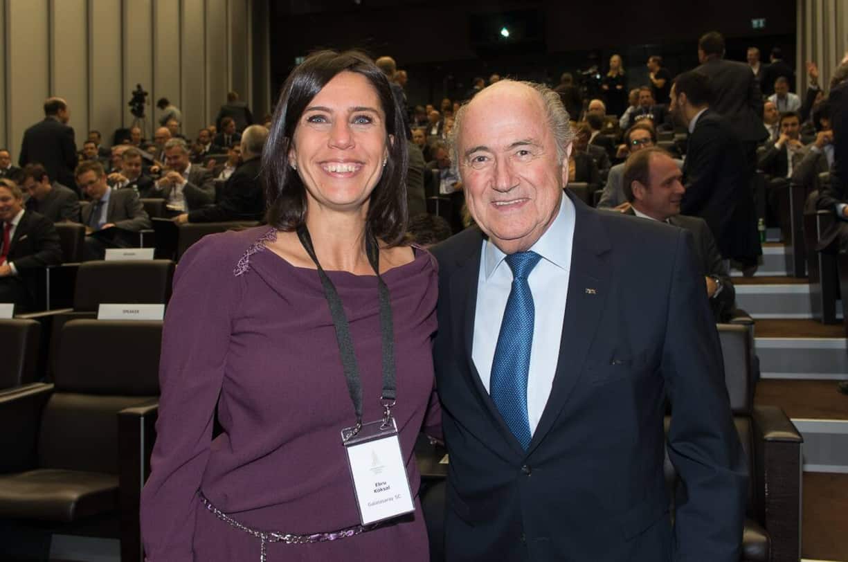 Ebru Köksal, Galatasaray SC; Soseph S. Blatter, FIFA President