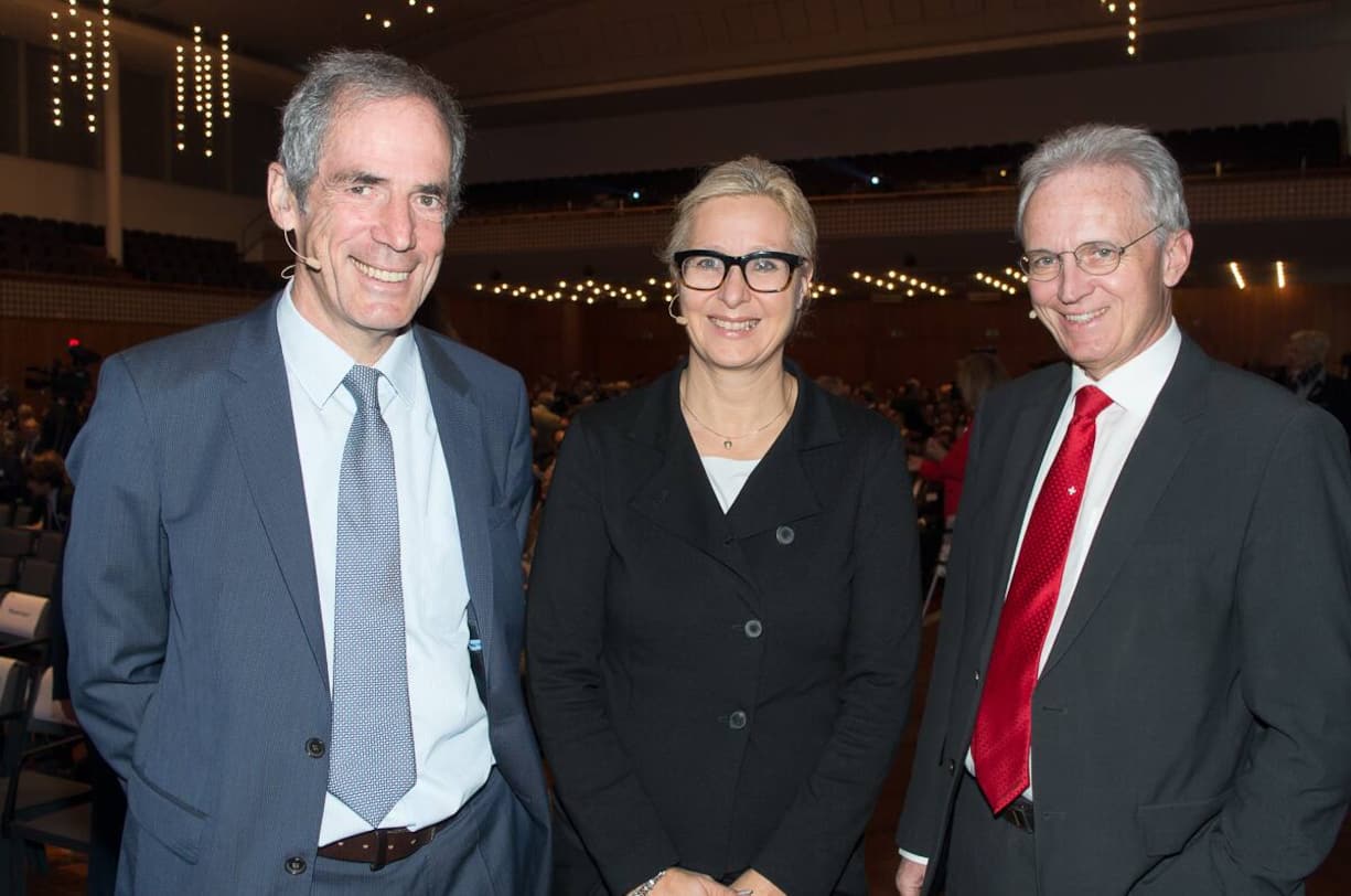 Anton Affentranger, CEO, Implenia; Jeannine Pilloud, Leiterin Personenverkehr, SBB; Hans-Ulrich Bigler, Direktor, Schweizerischer Gewerbeverband sgv
