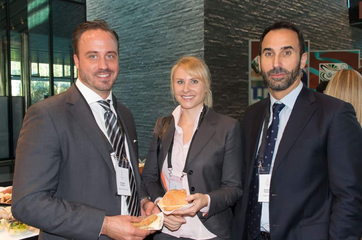 Hendrik Fischer, Advant Planning; Stefanie Vogel, PwC; Saverio Taverna, FIFA TMS
