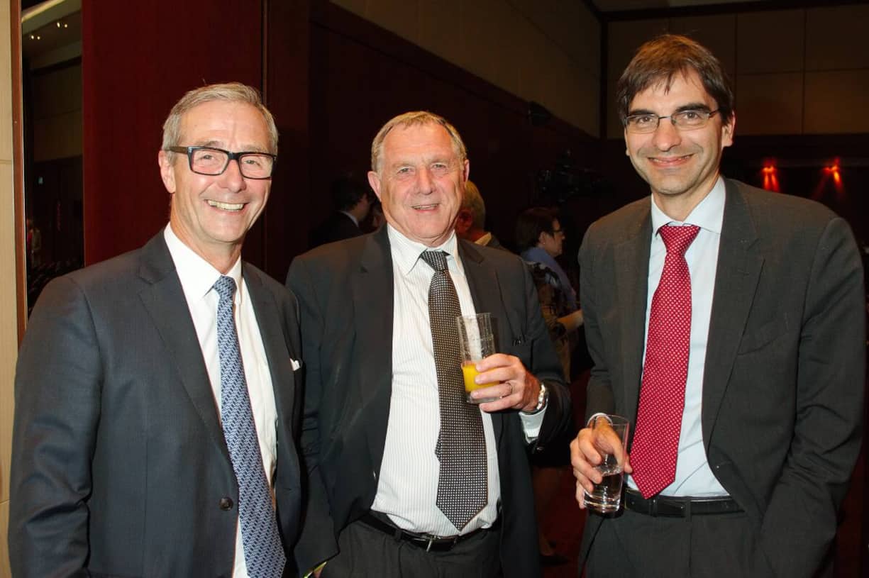 Daniel Küng, CEO, Switzerland Global Enterprise; David Syz, ehemaliger SECO-Direktor und jetzt Dok-Filmer; Aymo Brunetti, Professor für Wirtschaftspolitik, Uni Bern