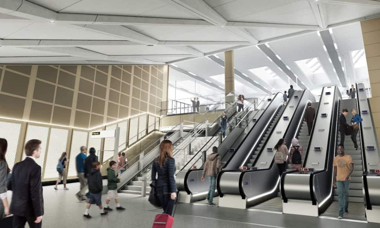 Londons Crossrail-Projekt ist eine massive Aufrüstung des bestehenden U-Bahn-Systems und das grösste Untergrund-Projekt seiner Art in Europa.  Es sieht zehn neue U-Bahn-Linien vor und soll 30 bereits existierende Stationen über neue Tunnel verbinden. Starten soll das Unterfangen bereits 2017, voll funktionsfähig wird es voraussichtlich 2020 sein. © Crossrail Ltd