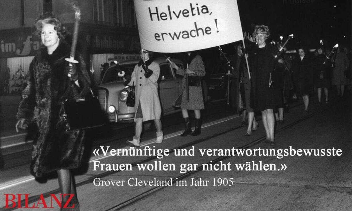 In der Familienpolitik war der frühere US-Präsident Grover Cleveland, der von 1837 bis 1908 lebte, eher konservativ. Seine Meinung, Frauen hätten nichts in der Politik zu suchen, vertrat er noch nach seiner Amtszeit, als bereits mehrere US-Staaten das Frauenstimmrecht eingeführt hatten. Die Schweiz war übrigens eines der letzten Länder Europas, in dem die Bürgerinnen das Mitspracherecht erhielten - 1971 wurde es wirksam, im Kanton Appenzell gar erst 1990. Keystone