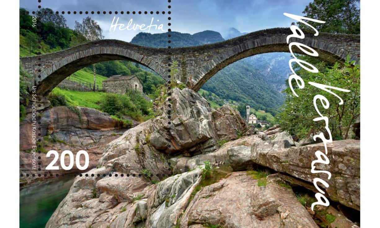 Einen weiteren Sonderblock hat die Post dem Verzascatal – «einer typischen Schweizer Landschaft», wie es im Communiqué heisst – gewidmet.