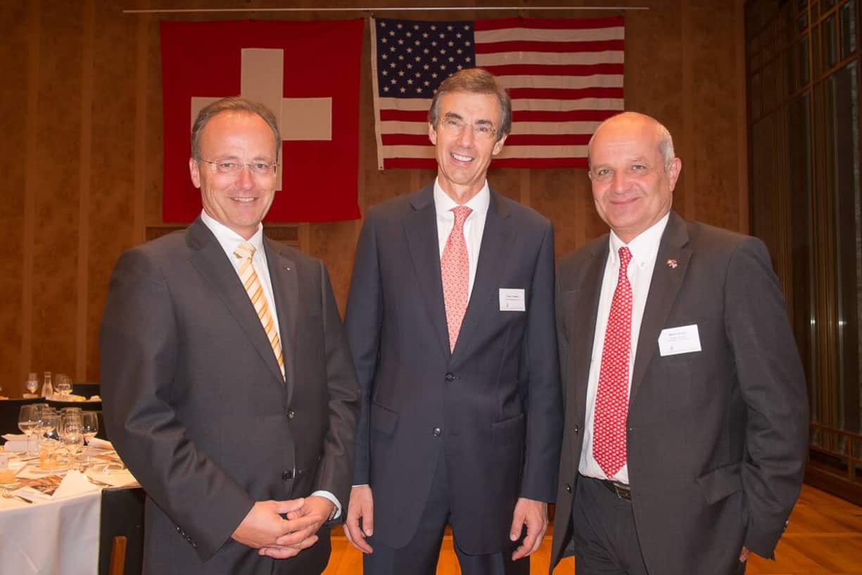 Markus R. Neuhaus, Chairman Board of Directors, PriceWaterhouseCoopers AG; Jürgen Tinggren, Group CEO, Schindler Management Ltd; Martin Naville, CEO, Swiss-American Chamber of Commerce