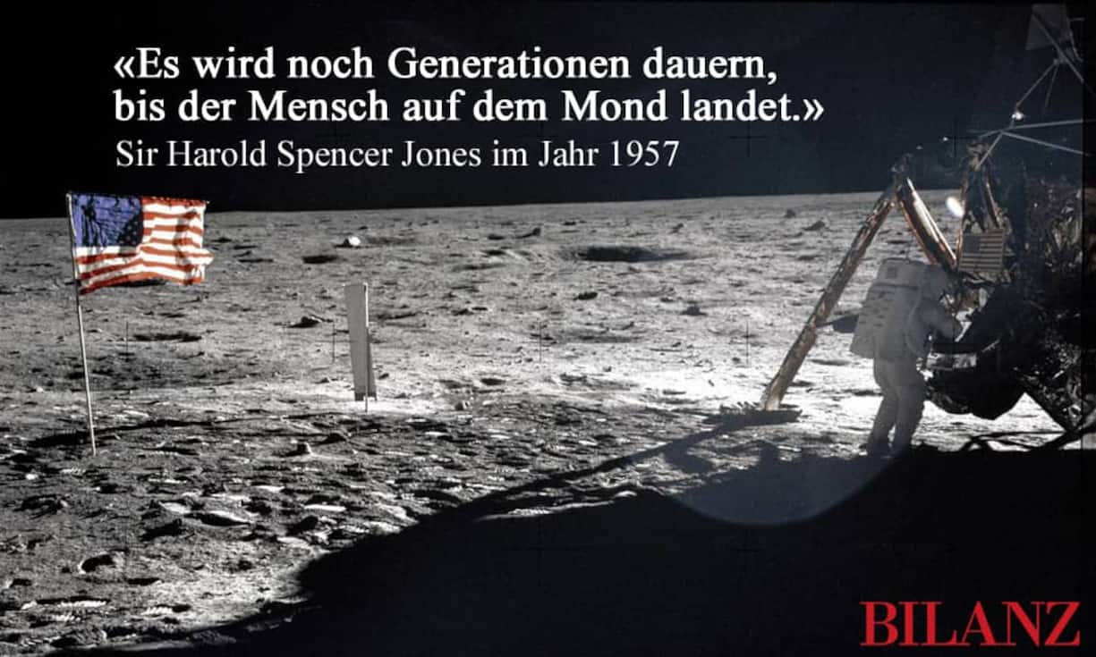 Mit dieser Prognose lag der britische Astronom Sir Harold Spencer Jones ganz schön daneben. Denn schon im Jahr 1969 landete der amerikanische Astronaut Neil Armstrong erfolgreich auf dem Mond.
Keystone