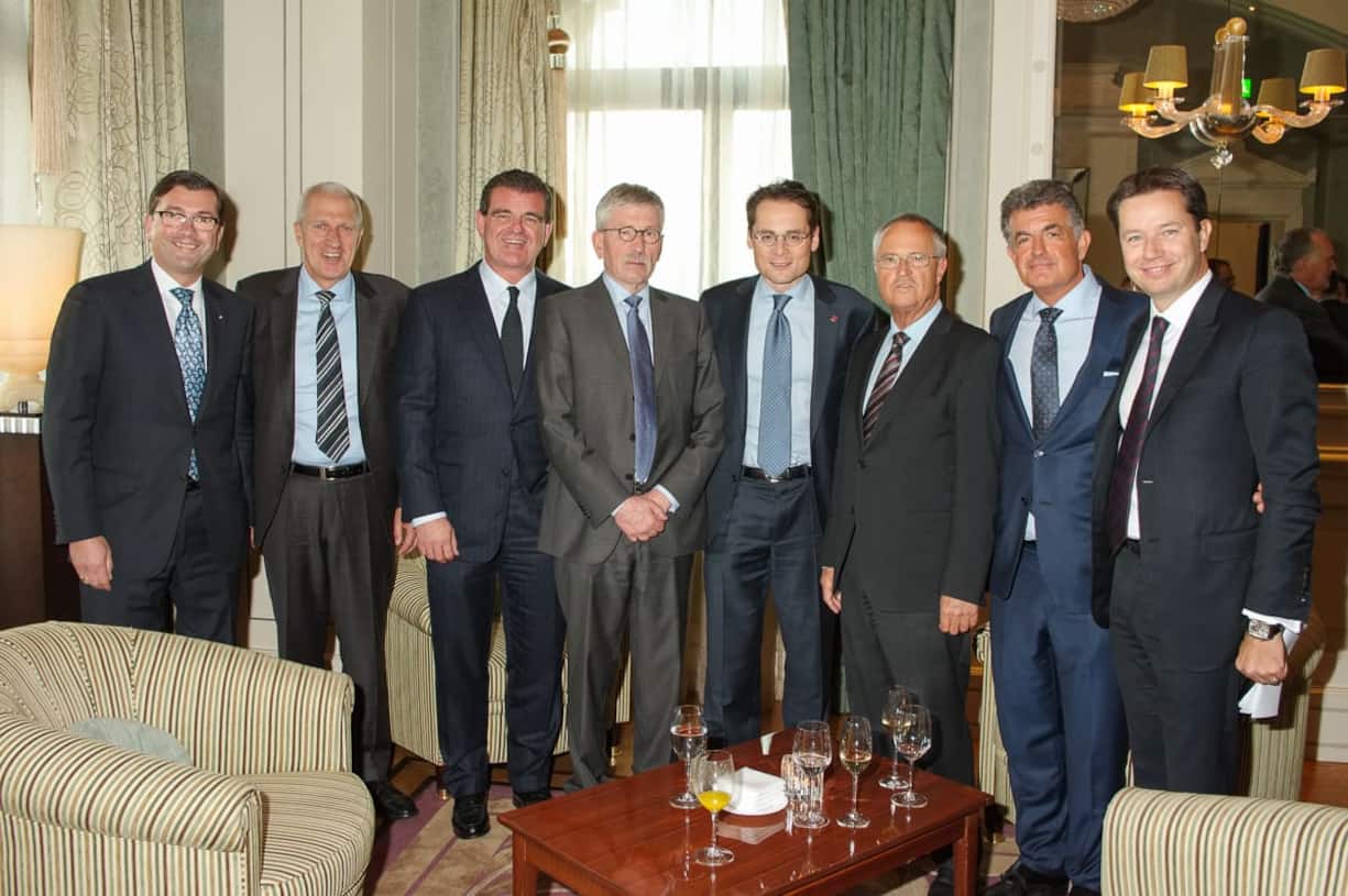 Joachim Masur, CEO, Zürich Schweiz; Pierin Vincenz, CEO, Raiffeisen Gruppe; Peter Spuhler, CEO/VRP, Stadler Bussnang AG; Thilo Sarrazin; Roger Köppel; Hans Eichel; Guido Persterer, Präsident, Efficiency Club; Siro Barino, Inhaber, Barino Consulting