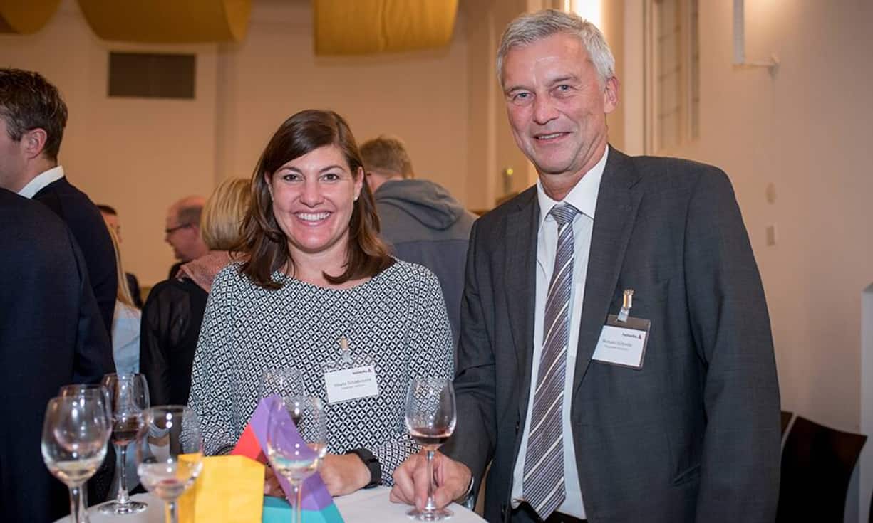 Impressionen von der Podiumsdiskussion «Rendez-vous Helvetia»v.l. Sibylle Schildknecht & Renato Schmitz, Regiobank Solothurn