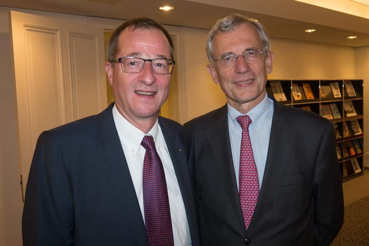 Toni Schönenberger, CEO Wolfsberg; Peter Gottwald, Botschafter der Bundesrepublik Deutschland in der Schweiz
