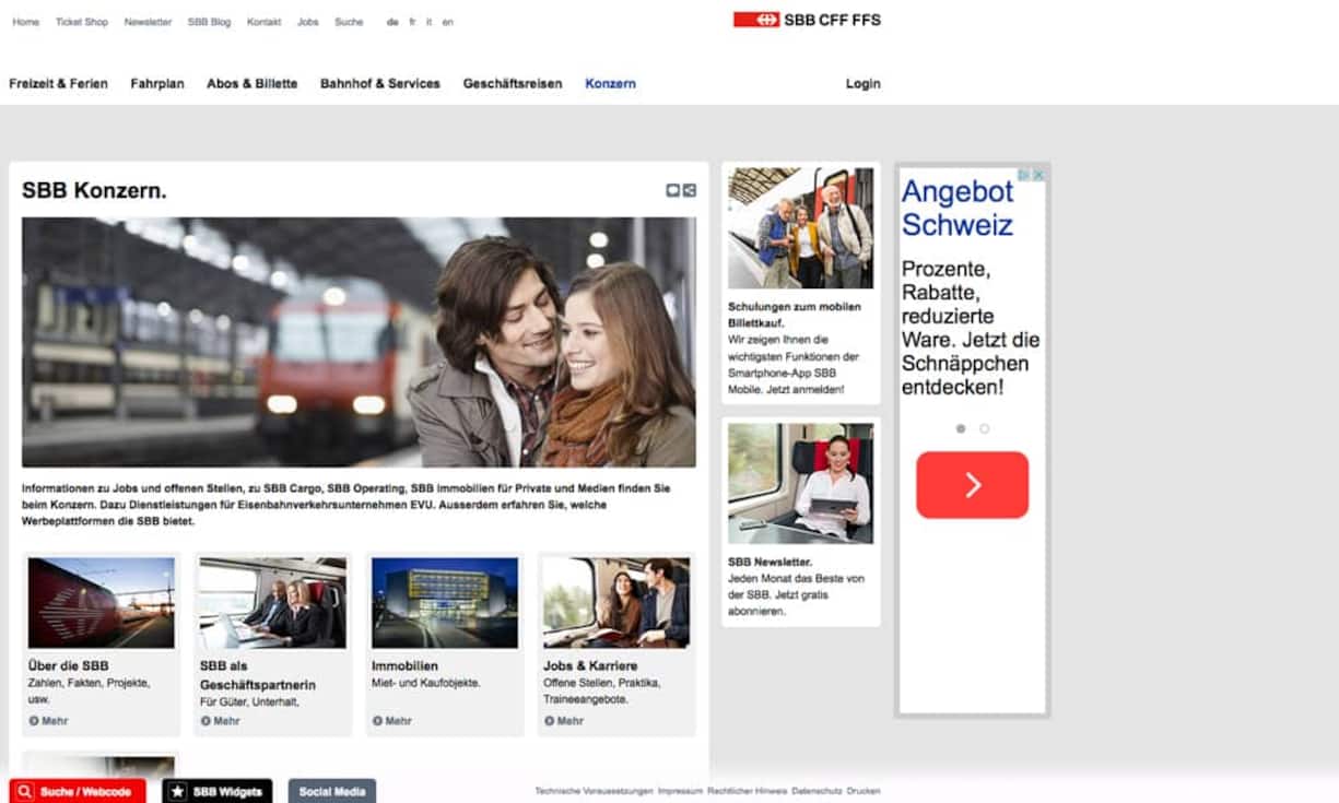 Platz 9: SBBPunktzahl: 38,8 von 80 (Vorjahr: Platz 7)