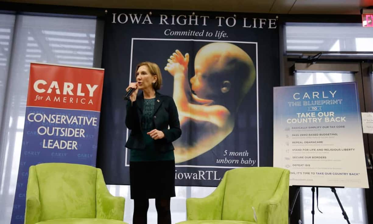 Carly Fiorina – «New Possibilities. Real Leadership»Carly Fiorina war die einzige Frau unter den republikanischen Bewerbern. Die 61-Jährige pries ihre Erfahrung als Topmanagerin - auch wenn sie den Computerkonzern Hewlett-Packard einst auf Druck unzufriedener Aktionäre verlassen musste.