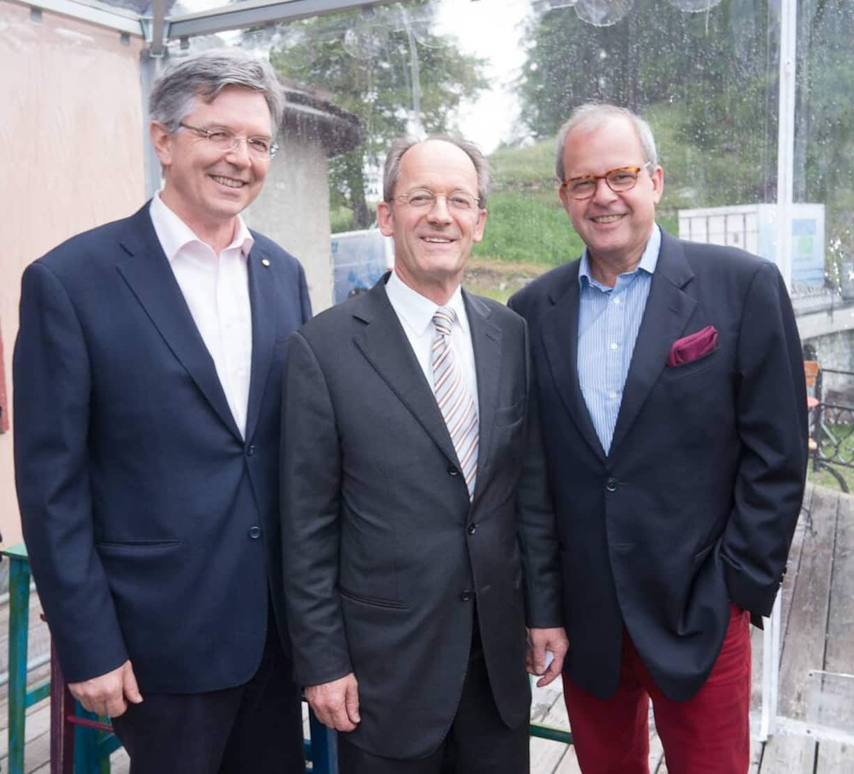 Yves Gardiol, Badrutt's Palace Hotel; Dominique Godat Kälin, Direktor Hotel Kulm; Hans E. Koch, Direktor KKL