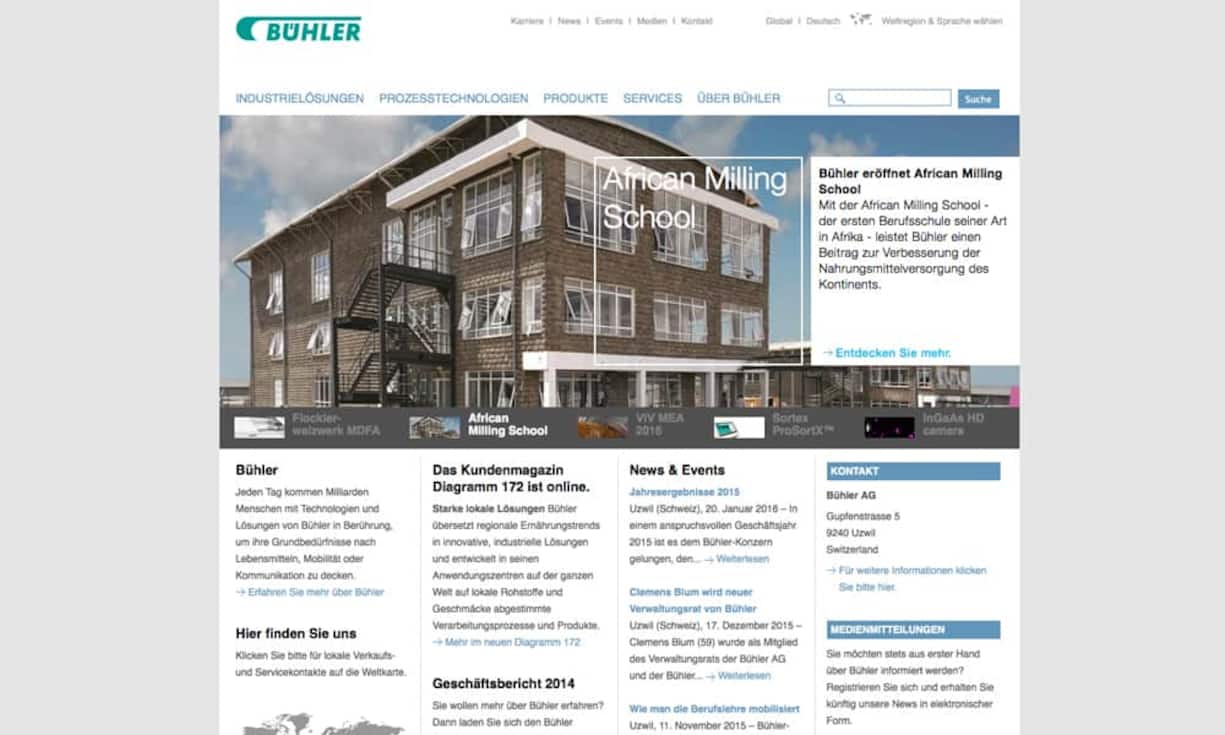 Platz 4: BühlerPunktzahl: 44,2 von 80 (Vorjahr: nicht gelistet)