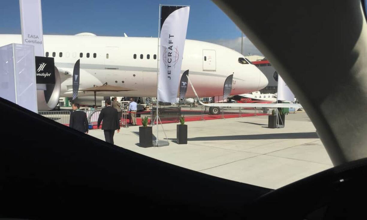 Die Boeing 787 («Dreamliner») ist das grösste Flugzeug, das je an der Ebace gezeigt wurde.