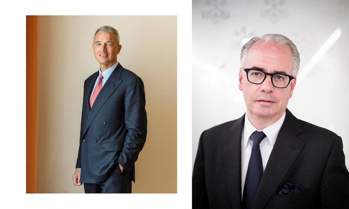 UBS Schweiz-Chef Axel Lehmann und Asset-Management-Lenker Ulrich Koerner (r.).