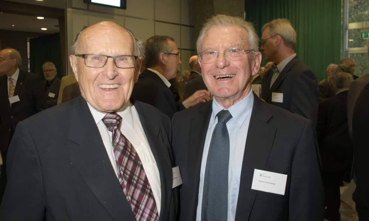 Heinz Allenspach, ehemaliger Arbeitgeberpräsident; Andres Leuenberg, ehemals Roche und Vorortspräsident