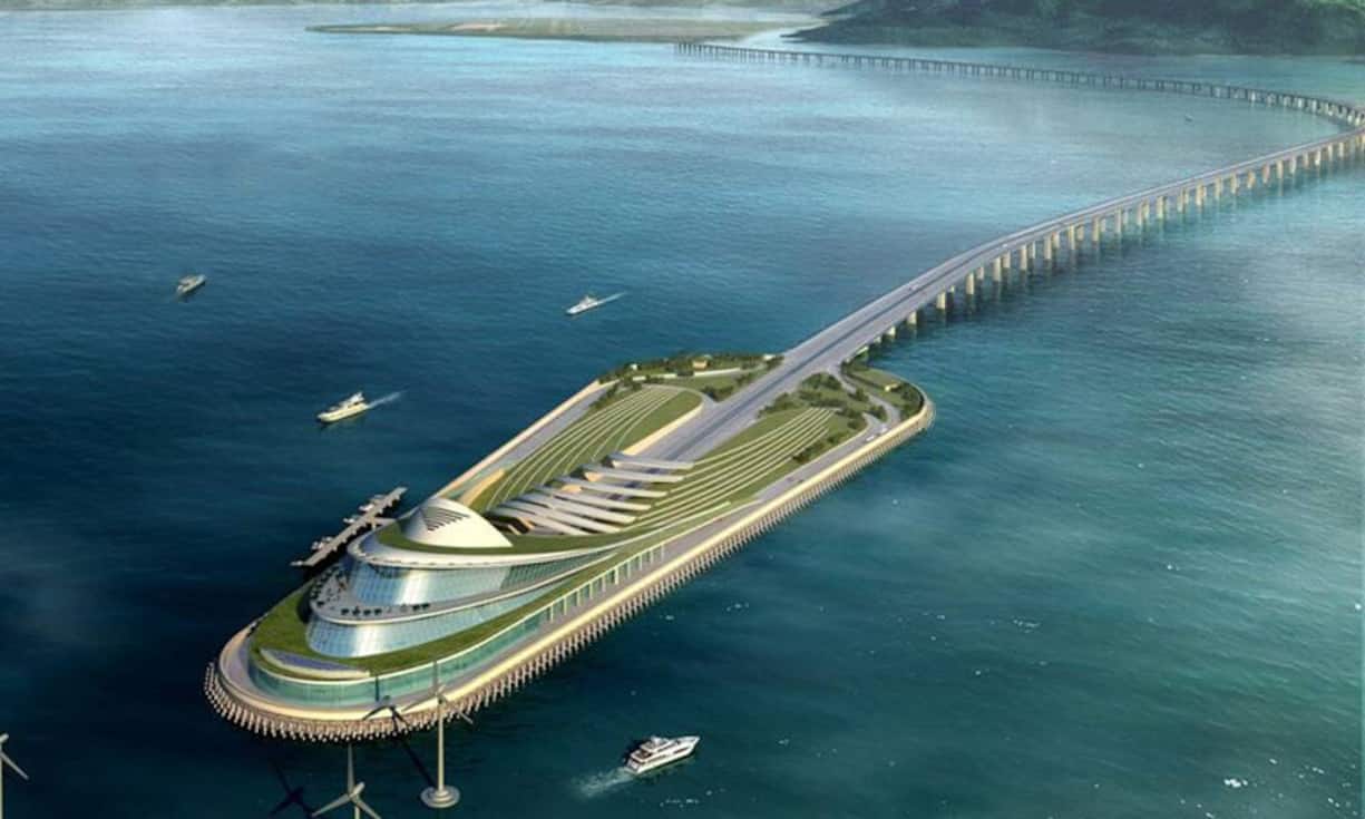 Die Honk-Kong-Zhuhai-Brücke wird die Megastädte in China verbinden, wenn sie 2017 fertiggestellt ist, und eine 42-Millionen-Mega-Metropole kreieren. Courtesy of Arup