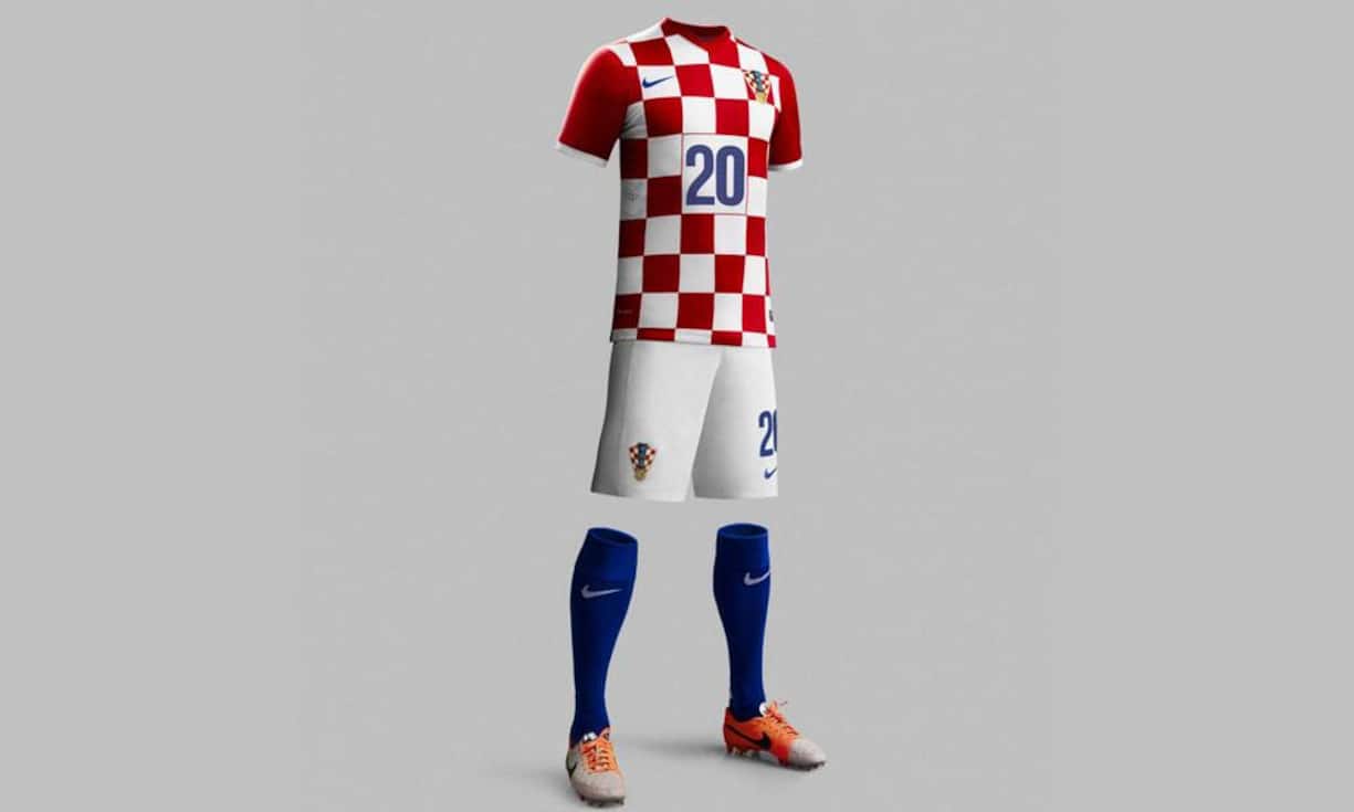 Nett: Das Trikot der Kroaten besticht mit seinem Schachbrettmuster. Zum Glück haben sich die Designer von Nike dafür entschieden die Ärmel uni zu belassen.