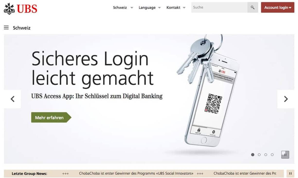 Platz 9: UBSPunktzahl: 59,1 von 100 (Vorjahr: Platz 9)