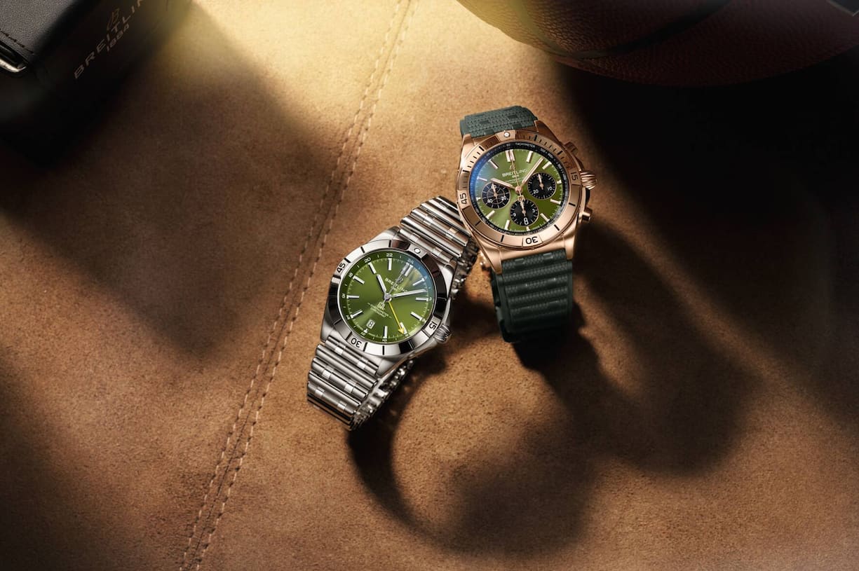 Die Erstlinge des neuen «Brand Ambassador»: zwei Modelle der Linie Chronomat, beide sind limitiert.