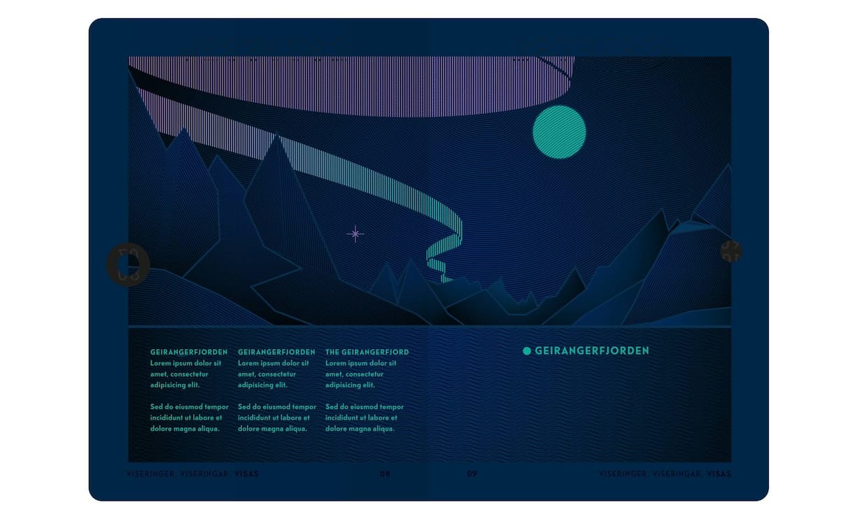 Unter UV-Licht wird das Nordlicht am Nachthimmel sichtbar, die Szenerie wirkt mit einem Schlag magisch. Bilder: Neue Design Studio