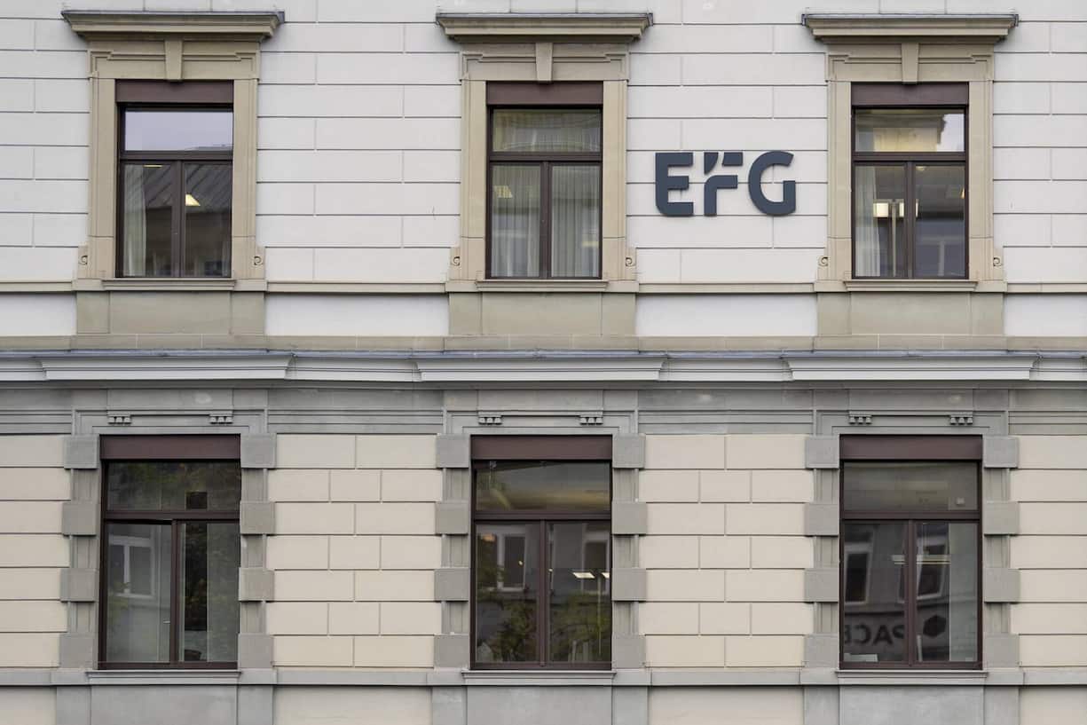 EFG 184 Mrd. verwaltete Vermögen 322 Mio. Gewinn 3114 Mitarbeiter Verwaltete Vermögen erste 10 Monate 2025, Gewinn und Mitarbeiter per Ende 2024.