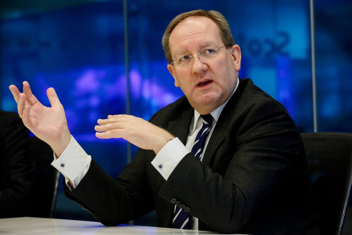 Felix Hufeld, president of BaFin, gestures while speaking during an interview in London, U.K., on Thursday, Feb. 2, 2017. Fintechs shouldn't have a special regulatory regime, Hufeld, head of the German bank regulator, said during the G20 Digitising Finance conference in January. Photographer: Luke MacGregor/Bloomberg