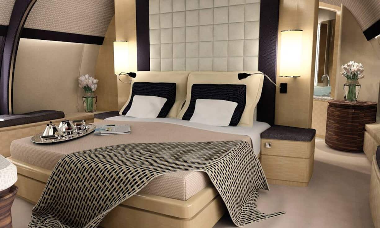 Besonders beliebt bei Superreichen mit Privatjets sind luxuriös ausgestattete Schlafzimmer.Lufthansa Technik