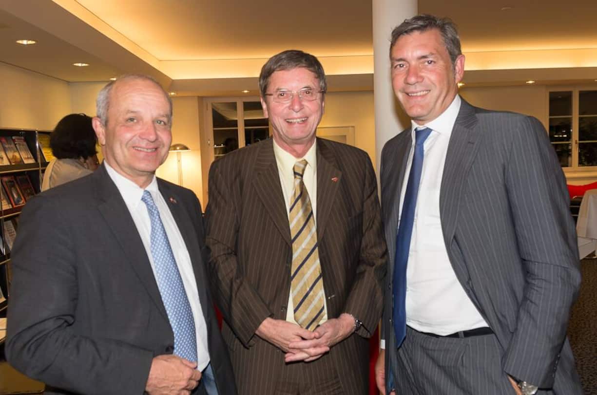 Martin Naville, CEO AMCHAM; Bruno Gehrig, VR-Präsident Swiss International Air Lines Ltd.; Martin C. Wittig, CEO Roland Berger Strategy Consultants