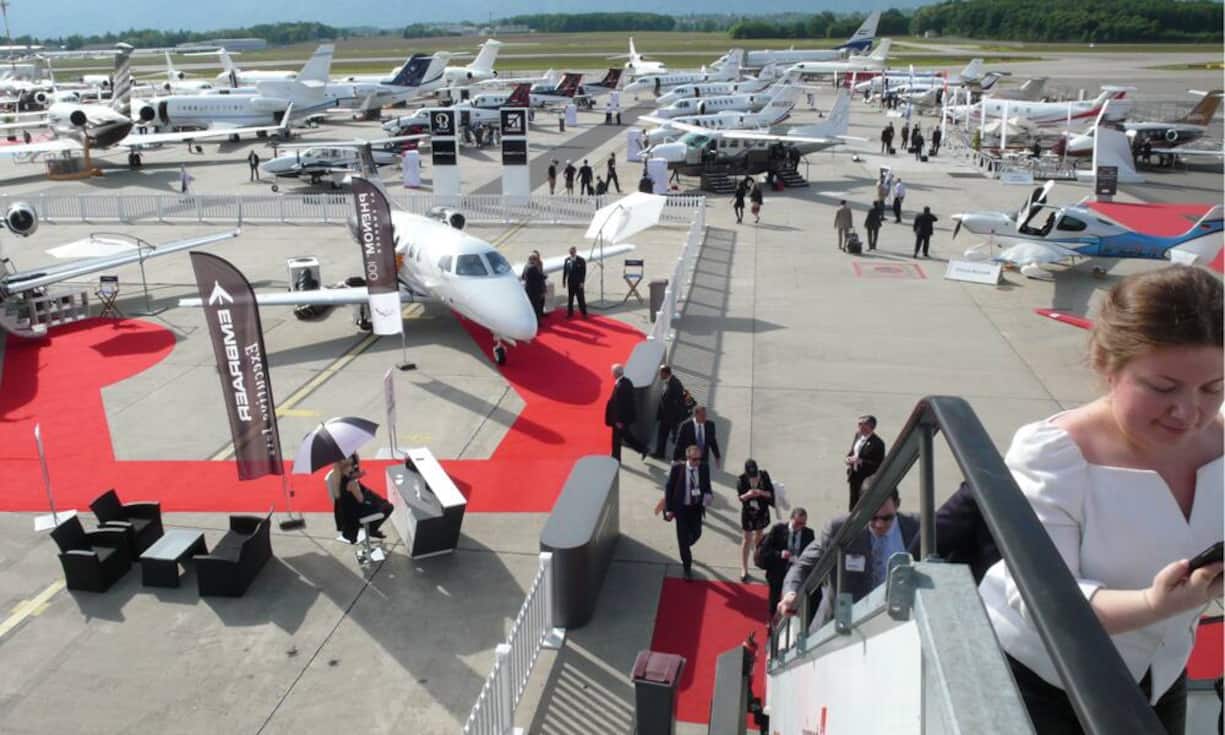 Mit 500 Ausstellern auf insgesamt 54'000 Quadratmetern Ausstellungsfläche ist die Ebace Europas wichtigste Messe für die Business-Fliegerei.