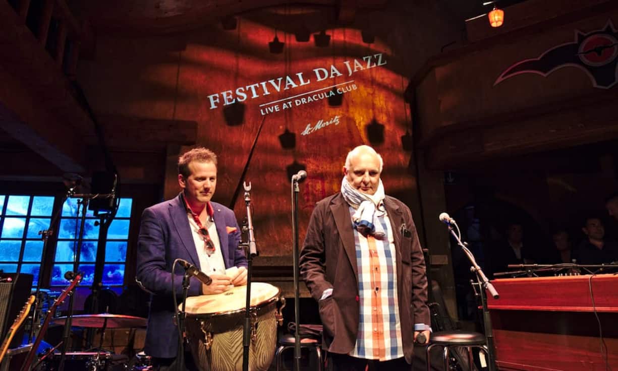 Die Initiatoren und Gastgeber
Christian Jott Jenny, Gründer, Festival da Jazz St. Moritz;
Rolf Sachs, Präsident, Dracula-Club St. Moritz