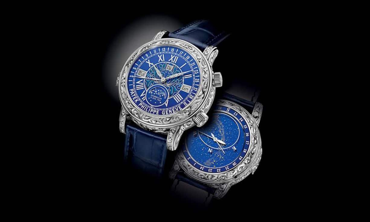 2. Patek Philippe Sky Moon Tourbillon
Die blaue Patek Philippe mit Sternenhimmel kostet je nach Kaliber und Version 1,2 bis 1,7 Millionen Franken. Einzelne Ausführungen können auf Chrono24 auch bis zu 2 Millionen Franken kosten.