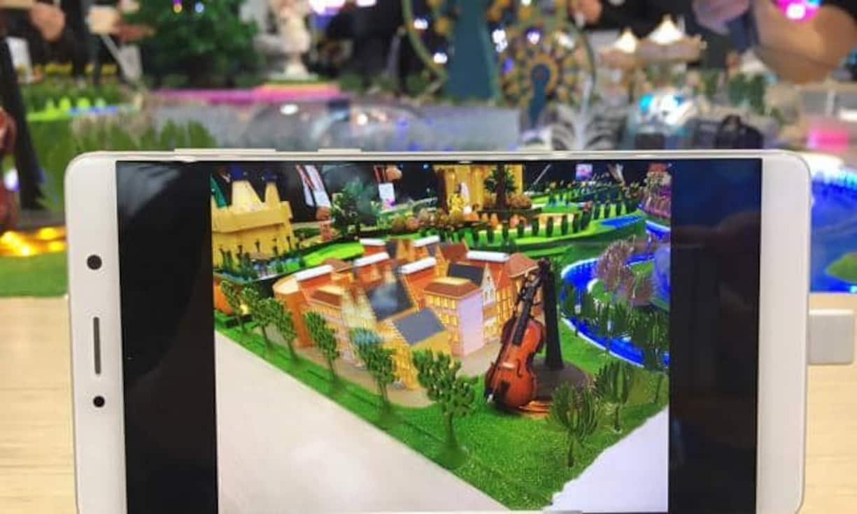 Der neue 3D-Modus der Handys von ZTE. Die Chinesen haben eine Spielzeuglandschaft am MWC aufgebaut, die sich für plastische Testbilder eignet.