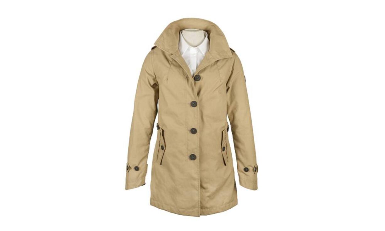 Funktional: Nabholz Ein Allrounder für das ganze Jahr dank wind- und wasserfestem Material, das zugleich atmungsaktiv ist. Um diesen Mantel auch in kalten Monaten zu tragen, kann eine ein- und ausknöpfbare Innenjacke bestellt werden. Preis 649 Franken