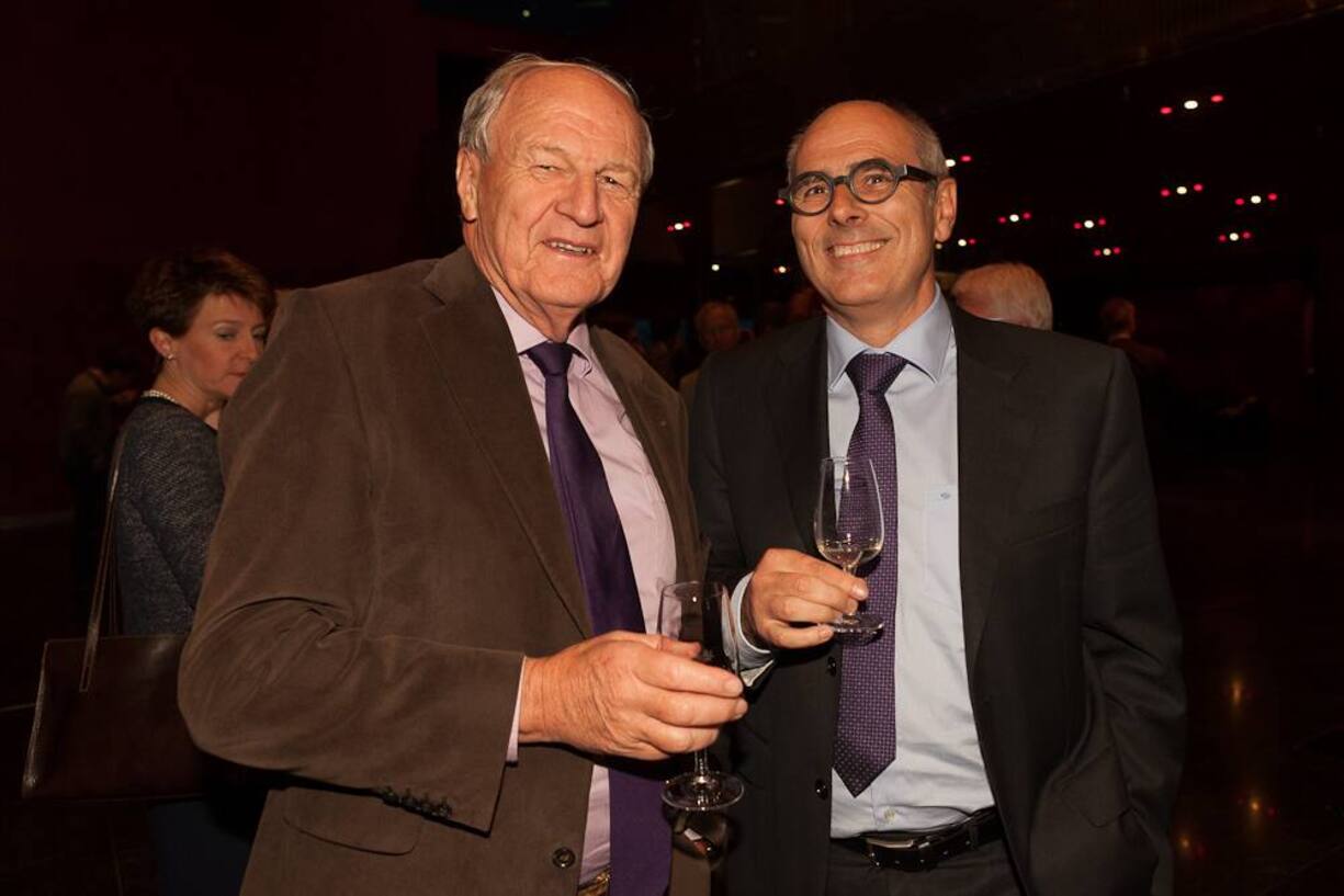 Walter Grüebler, Präsident SIKA; Beat Moser, Direktor scienceINDUSTRIES  Switzerland