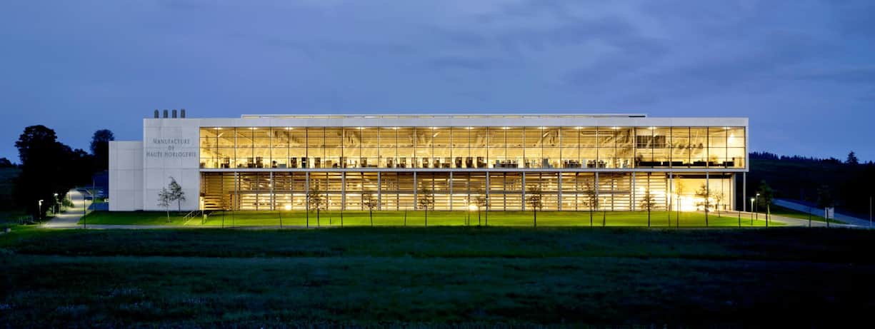Blick auf die Uhrenfabrik in La Chaux-de-Fonds.