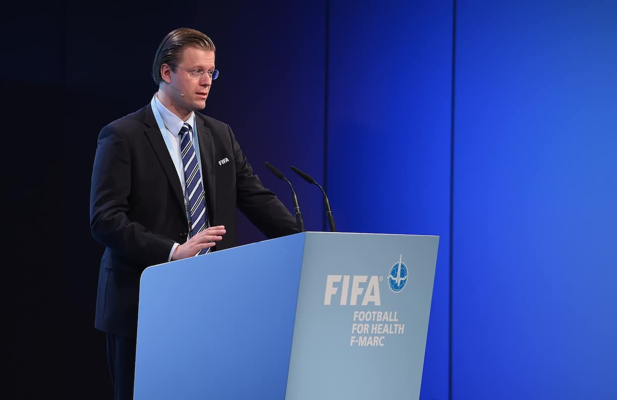 ZURICH, SWITZERLAND - MAY 28:  Martin Vaso, FIFA Chief Anti-Doping Officer and FIFA Deputy Chief Medical Officer, talks during the Medical Conference part two at the Swisshotel on May 28, 2015 in Zurich, Switzerland.  (Photo by Matthias Hangst - FIFA/FIFA via Getty Images)