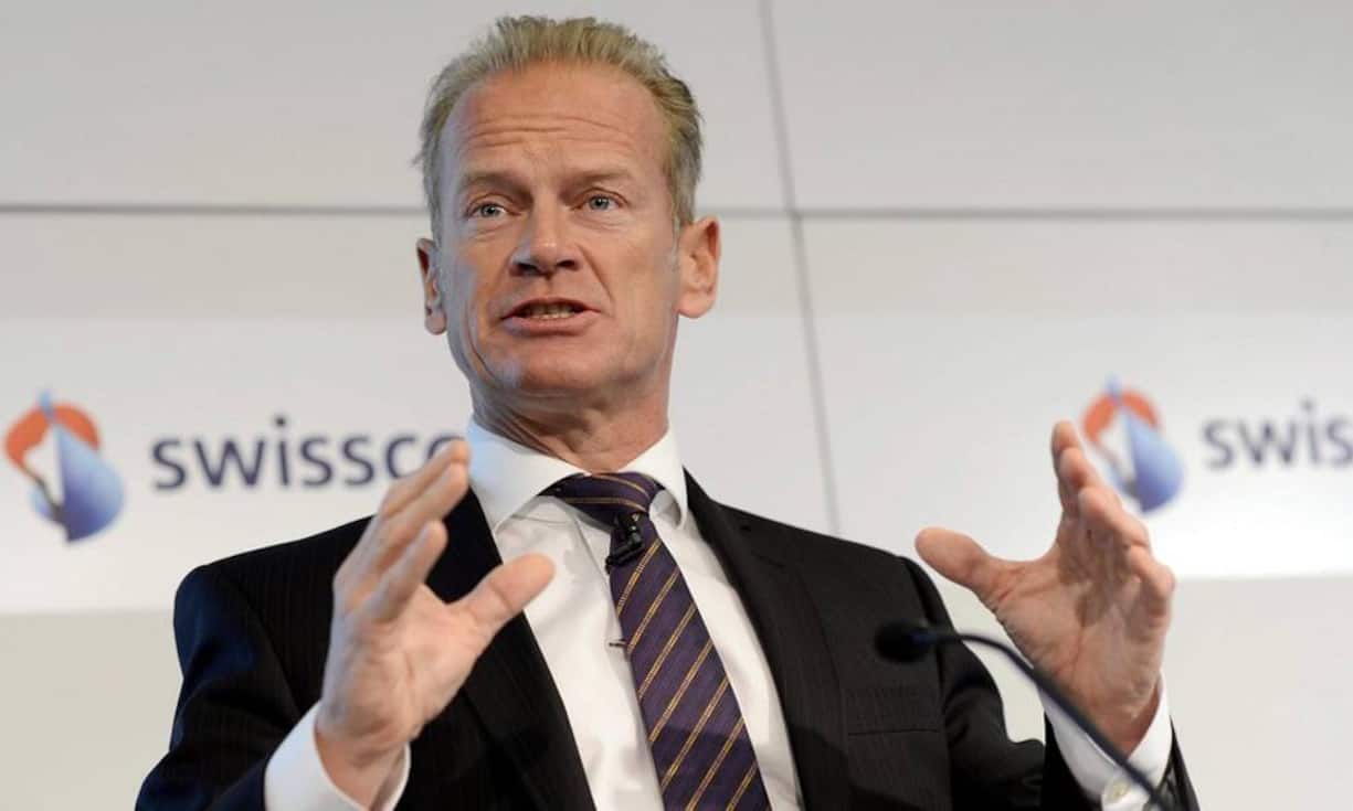 Auch ein Staatsbetrieb findet sich in der Spitzengruppe: Swisscom-CEO Carsten Schloter kann gegen die Telekom-Konkurrenz einen Markenwert von über 5 Milliarden ins Feld führen. (Bild: Keystone)
